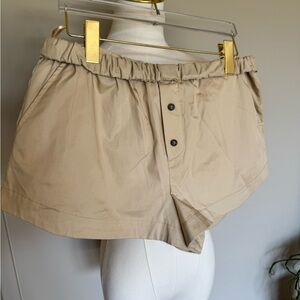 Zara Khaki Turn Up Waist Shorts